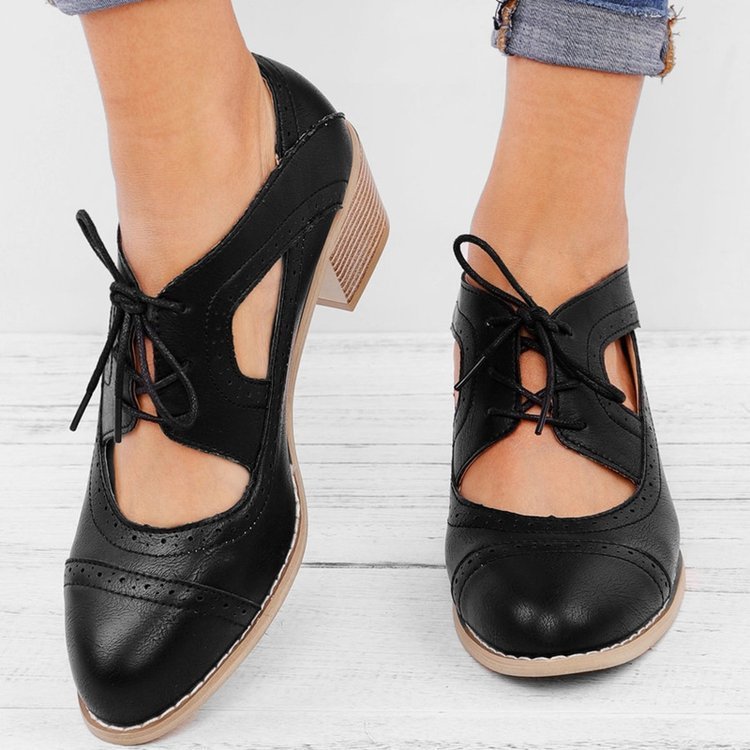 Retro lace-up casual shoes