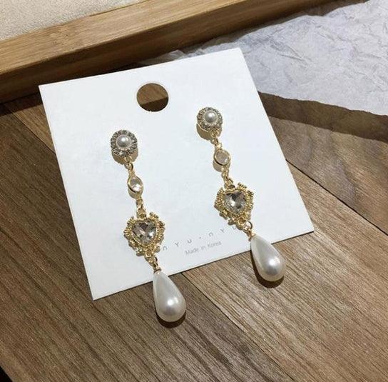 Gold Pearl Earrings