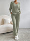 Women's V-neck Top and Pants Set