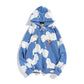 Kanye Blue Sky And White Clouds Tie-Dye Hooded Sweater Ins Men And Women Oversize Hoodie