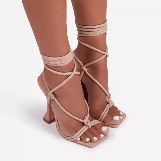 Lace Up High Heels