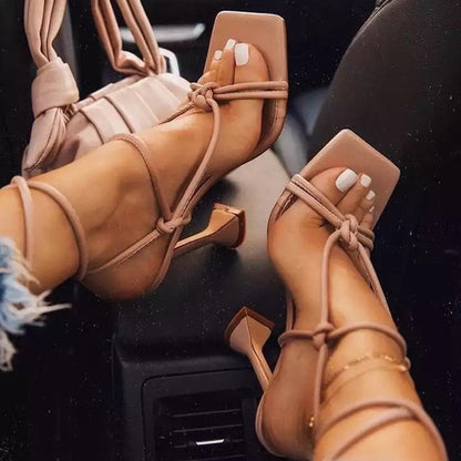 Lace Up High Heels