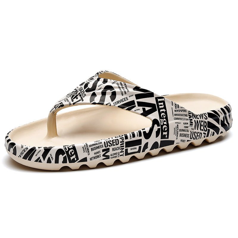 Cross-Border New Coconut Slippers Male Kanye Co-Branded Men'S Flip-Flops Outer Wear Home Casual Platform Beach Shoes