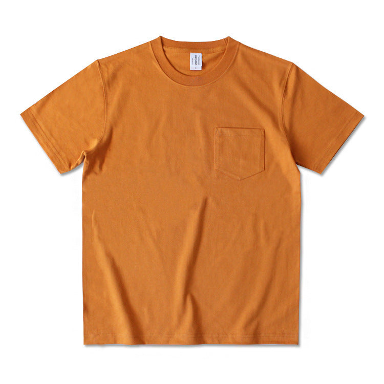 Round Neck Pocket Short Sleeve Men's And Women's T-shirts