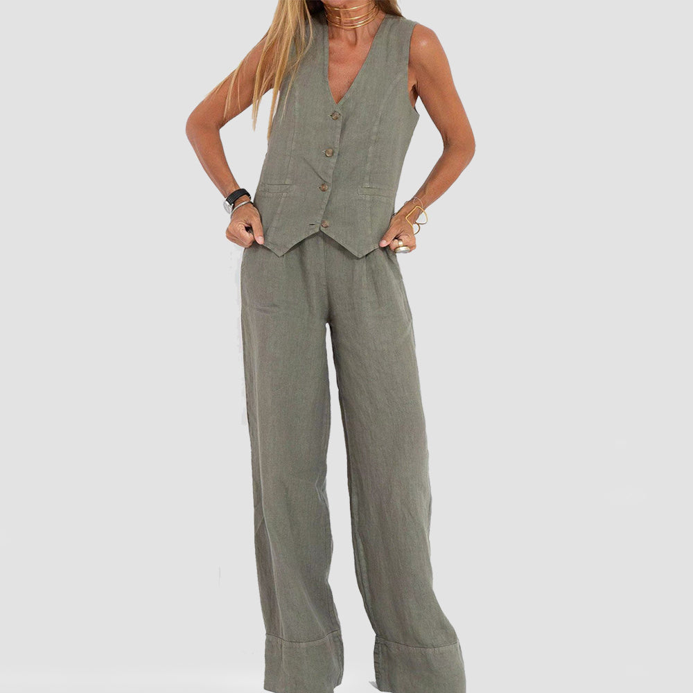 Vest Suit V-neck