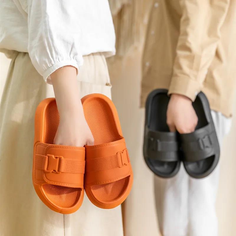 Men's And Women's Non-slip Thick Bottom Couple Mute Slippers