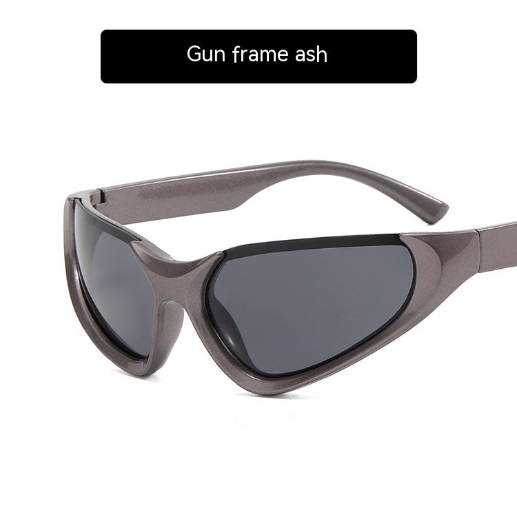 Future Punk Y2g Shaped Semi-rimless Sunglasses Ins Internet Celebrity