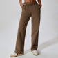 Waist-tied Fleece-lined Warm And Loose Straight Wide Leg Outdoor Leisure Sports Pants