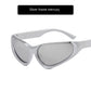 Future Punk Y2g Shaped Semi-rimless Sunglasses Ins Internet Celebrity