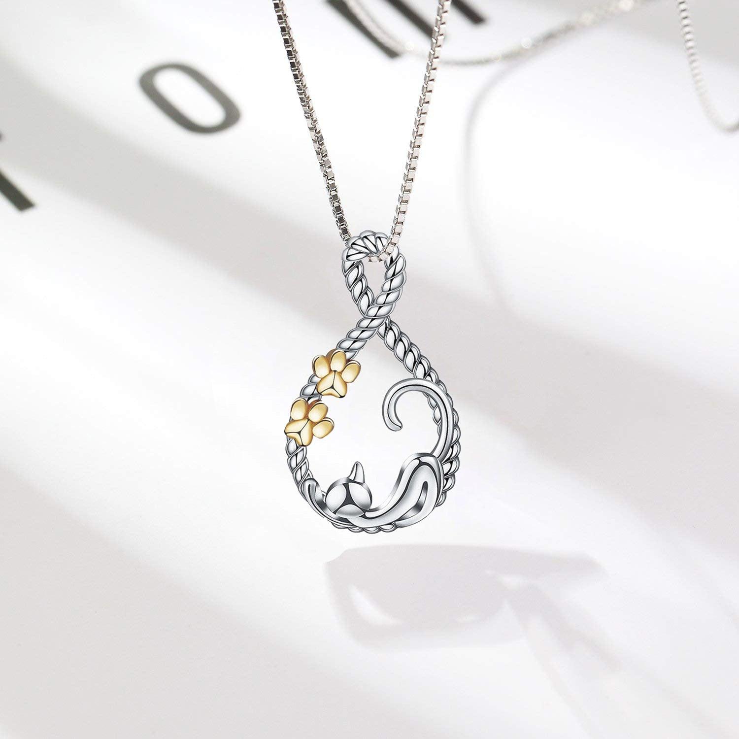 Sterling Silver Cat Necklace