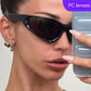 Future Punk Y2g Shaped Semi-rimless Sunglasses Ins Internet Celebrity