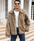 European And American Men's Lapel Short Faux Fur Jacket Warm Coat Overcoat