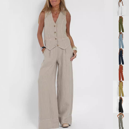 Vest Suit V-neck