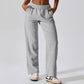 Waist-tied Fleece-lined Warm And Loose Straight Wide Leg Outdoor Leisure Sports Pants