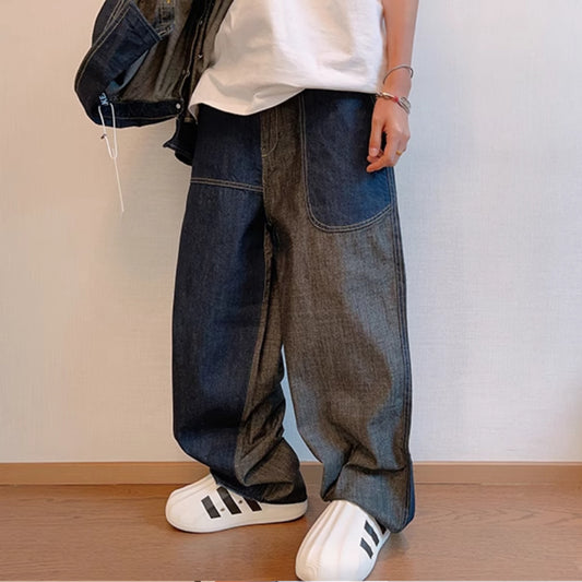 Retro Distressed Loose Jeans