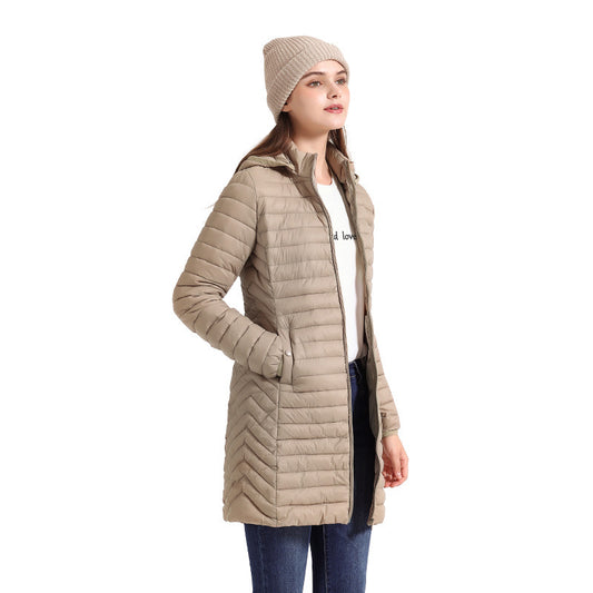 Women's Lightweight Mid-length Slim-fit Cotton-padded Jacket