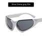 Future Punk Y2g Shaped Semi-rimless Sunglasses Ins Internet Celebrity