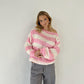 Loose Striped Pullover Sweater Fashion Versatile Long-sleeved Knitted Tops For Women Clothing