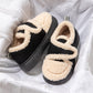 Internet Celebrity Warm Plush Velcro Wrap Heel Shoes