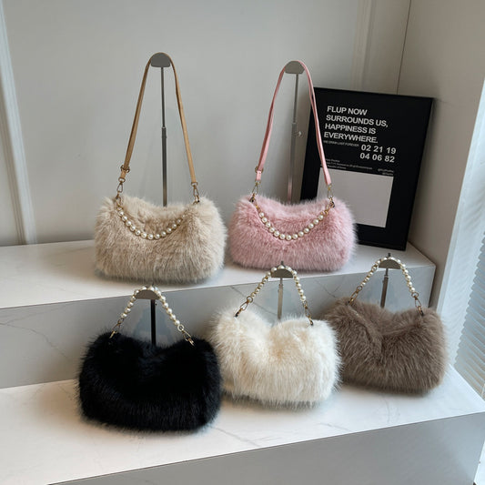 Fuzzy Shoulder Bag