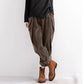 Women's Fashion Corduroy Elastic Waist Solid Color Pocket Casual Pants Harem Loose Trousers