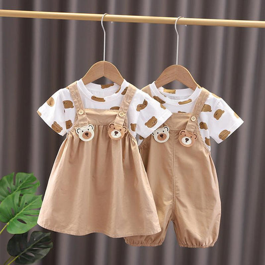 Two-piece Teddy Bear Strap Suit